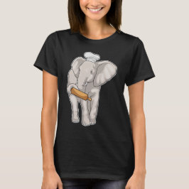 Elephant Baker Rolling Button T-Shirt