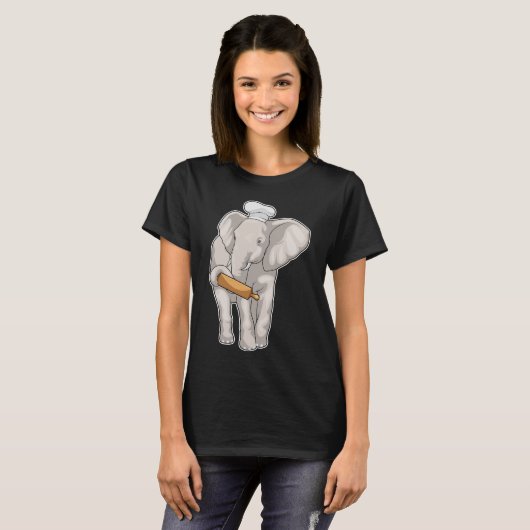 Elephant Baker Rolling Button T-Shirt (Vorne ganz)