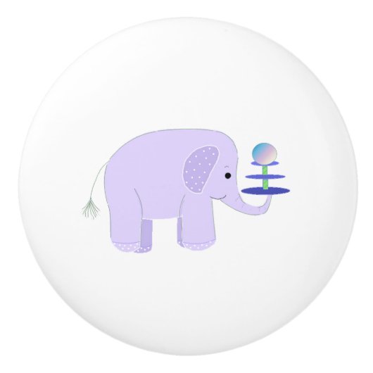 Elephant Balancing Act Keramikknauf (Vorderseite)