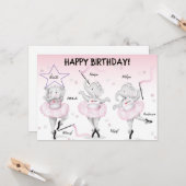 Elephant Ballerina Birthday  Karte (Vorderseite/Rückseite Beispiel)
