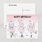 Elephant Ballerina Dance Erwägungsgrund Postkarte (Vorne/Hinten)