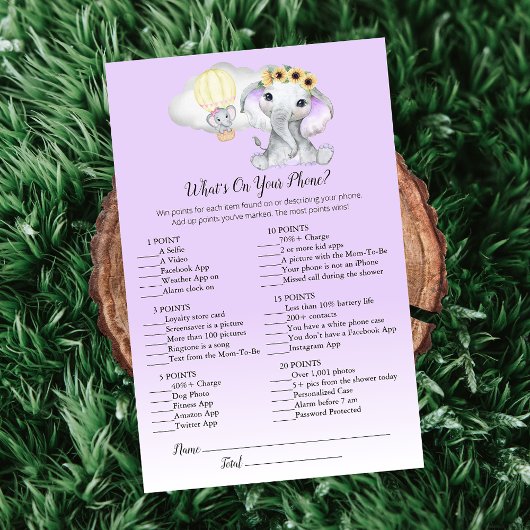 Elephant Balloon auf Ihrem Telefon Lila Baby Game