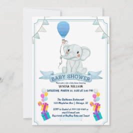 Elephant Balloon Baby Bash Einladung