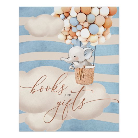 Elephant Balloon Baby Books and Gifts Poster (Vorderseite)