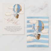 Elephant Balloon Baby Books Enclosure Card Begleitkarte (Vorne/Hinten)