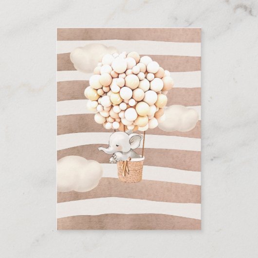 Elephant Balloon Baby Books Enclosure Card Begleitkarte (Rückseite)