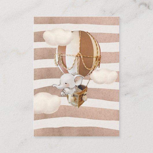 Elephant Balloon Baby Books Enclosure Card Begleitkarte (Rückseite)