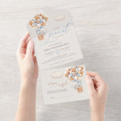 Elephant Balloon Baby Dusche in einer Einladung (Abreißen)