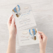 Elephant Balloon Baby Dusche in einer Einladung (Abreißen)