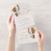 Elephant Balloon Baby Dusche in einer Einladung (Abreißen)