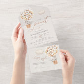 Elephant Balloon Baby Dusche in einer Einladung (Abreißen)