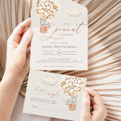 Elephant Balloon Baby Dusche in einer Einladung