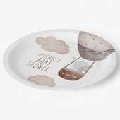 Elephant Balloon Baby Dusche Pappteller (Schrägansicht)