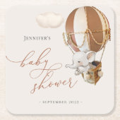 Elephant Balloon Baby Dusche Rechteckiger Pappuntersetzer (Vorderseite)