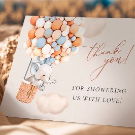 Elephant Balloon Baby Dusche Vielen Dank Dankeskarte