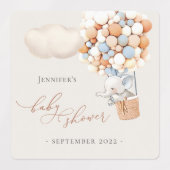 Elephant Balloon Baby Shower Labels Etiketten (Design 1)