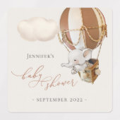 Elephant Balloon Baby Shower Labels Etiketten (Design 1)