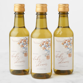 Elephant Balloon Baby Shower Mini Weinetikett