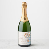 Elephant Balloon Baby Shower Sparkling Wine Label Schaumweinetikett (Vorderseite)