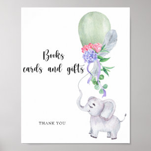Elephant & Balloon bucht Karten und Geschenkposter Poster