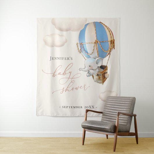 Elephant Balloon Clouds Tapestry Wandteppich (Beispiel)