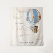 Elephant Balloon Clouds Tapestry Wandteppich (Vorderseite)