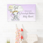 Elephant Balloon Lila Baby Dusche Begrüßungszeiche Banner (Insitu)