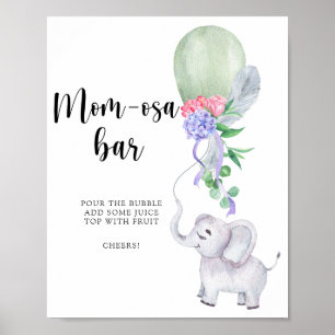 Elephant & Balloon \ Mama-osa-Bar Poster