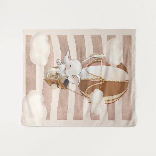 Elephant Balloon Neutral Virtual Shower Hintergrun Wandteppich (Vorderseite (Horizontal))