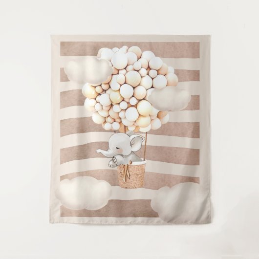 Elephant Balloon Neutral Virtual Shower Hintergrun Wandteppich (Vorderseite)