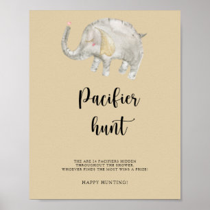 Elephant Balloon - Schnuller-Jagd Kinderduschenspi Poster