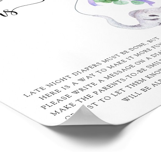 Elephant & Balloon \ Spate night diaper game Poster (Ecke)