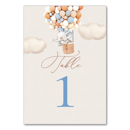 Elephant Balloon-Tischnummer Tischnummer (Rückseite)