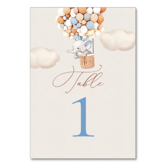 Elephant Balloon-Tischnummer Tischnummer (Vorderseite)