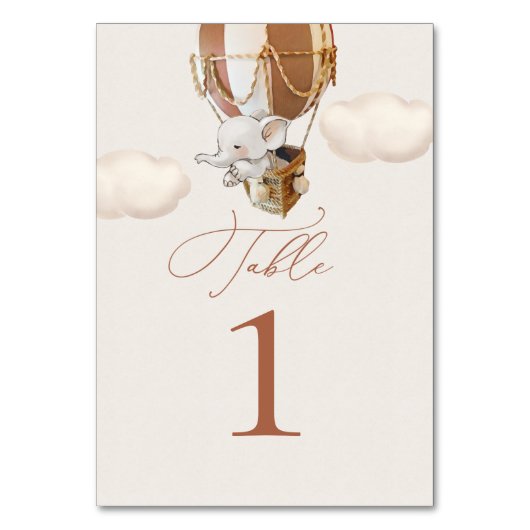 Elephant Balloon-Tischnummer Tischnummer (Vorderseite)