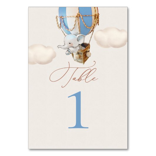 Elephant Balloon-Tischnummer Tischnummer (Rückseite)
