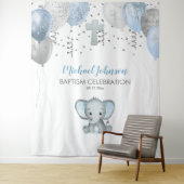 Elephant Balloons Aquarelltaufe Wandteppich (Beispiel)