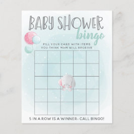 Elephant Balloons Baby Shower Bingo Game