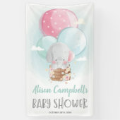 Elephant Balloons Gender Neutral Baby Shower Banner (Vertikal)