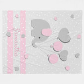 Elephant Balloons love Nursery Gift Fleecedecke (Vorderseite (Horizontal))