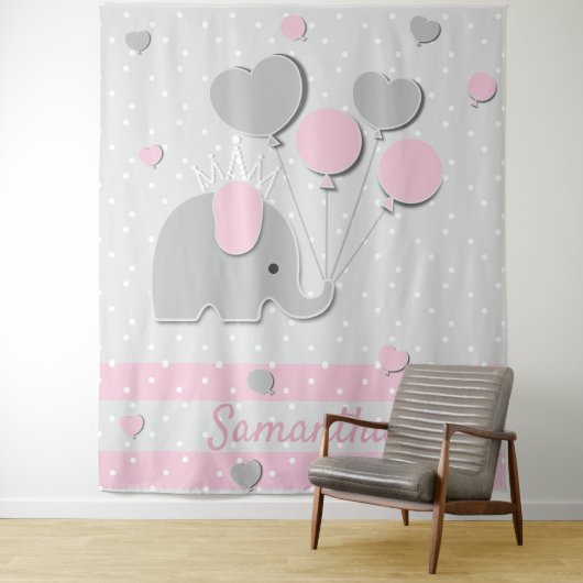 Elephant Balloons Nursery Gift backdrop Wandteppich (Beispiel)