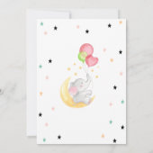 Elephant, Balloons, Twinkle Little Star Baby Dusch Einladung (Rückseite)