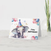 Elephant Balloons und Party Happy Birthday Karte (Vorderseite)