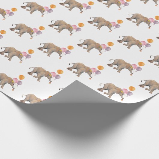 Elephant balloons XL gift wrap Geschenkpapier (Ecke)