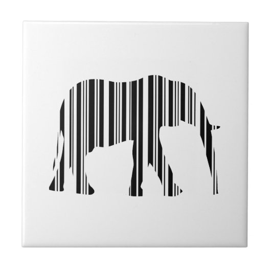 ELEPHANT BARCODE Tier-Bar-Code-Musterdesign Fliese (Vorderseite)