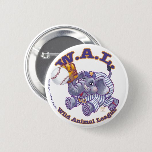 Elephant Baseball Star Button (Vorne & Hinten)