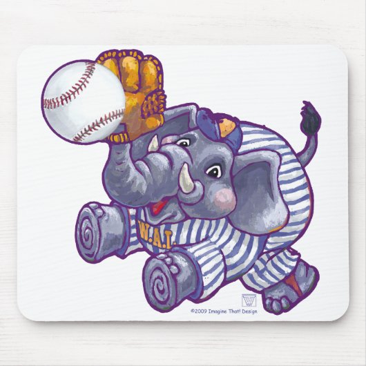 Elephant Baseball Star Mousepad (Vorne)