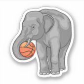 Elephant Basketball-Spieler Basketball Aufkleber (Vorderseite)