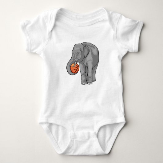 Elephant Basketball-Spieler Basketball Baby Strampler (Vorderseite)