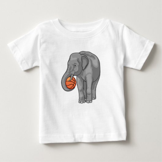 Elephant Basketball-Spieler Basketball Baby T-shirt (Vorderseite)